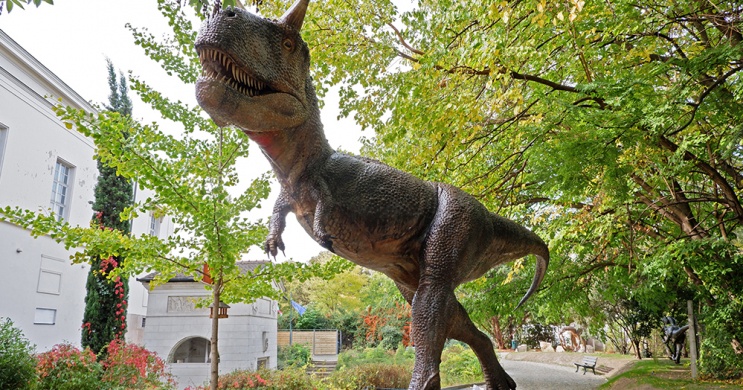 Dinoszaurusz kiállítás, állandó szoborkiállítás a Természettudományi Múzeum kertjében