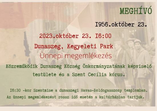 2023. október 23 Dunaszeg. Ünnepi megemlékezés