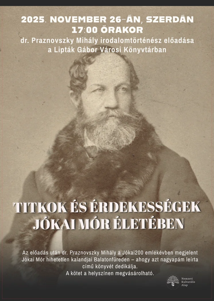 Balatonfüredi könyvtári programok 2025. Események, rendezvények, klubfoglalkozások a a Lipták Gábor Városi Könyvtárban