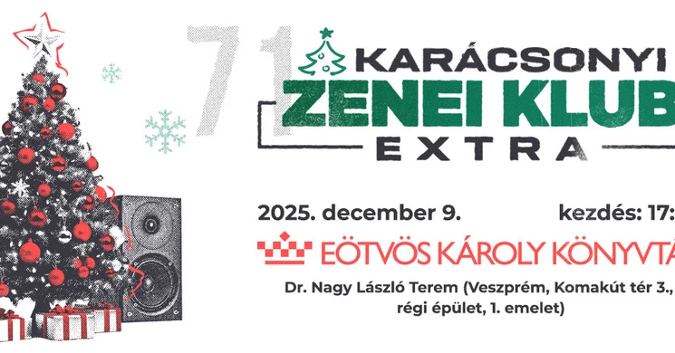 Zenei klub 2025 Veszprém. Várjuk a zenebarátokat az Eötvös Károly Könyvtárban